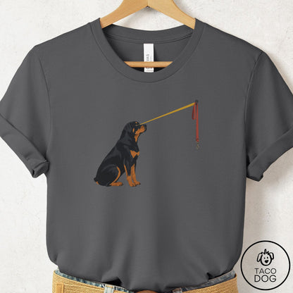 Rottweiler Willpower Leash T-Shirt Asphalt Taco-Dog