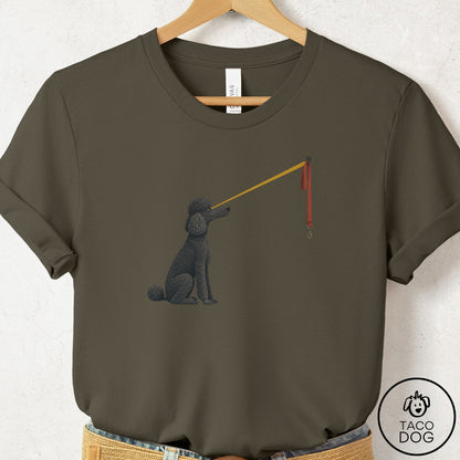 Poodle Willpower Leash T-Shirt Army Taco-Dog