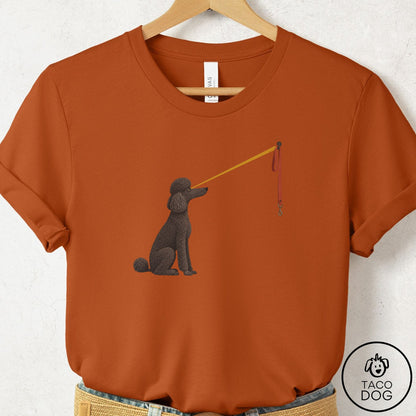 Poodle Willpower Leash T-Shirt Autumn Taco-Dog