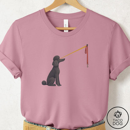 Poodle Willpower Leash T-Shirt Orchid Taco-Dog
