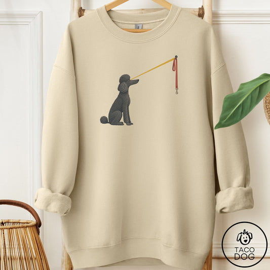 Poodle Willpower Leash Sweatshirt Sand Taco-Dog