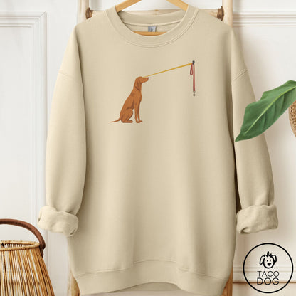 Vizsla Willpower Leash Sweatshirt Sand Taco-Dog