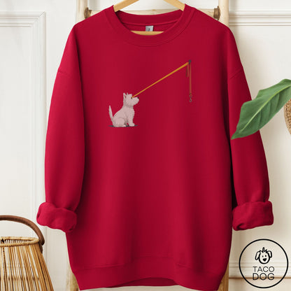 Westie Willpower Leash Sweatshirt Cardinal Red Taco-Dog
