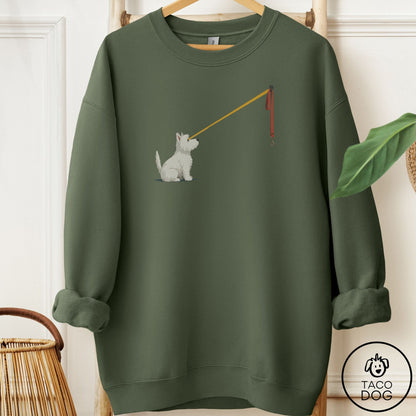 Westie Willpower Leash Sweatshirt Military Green Taco-Dog