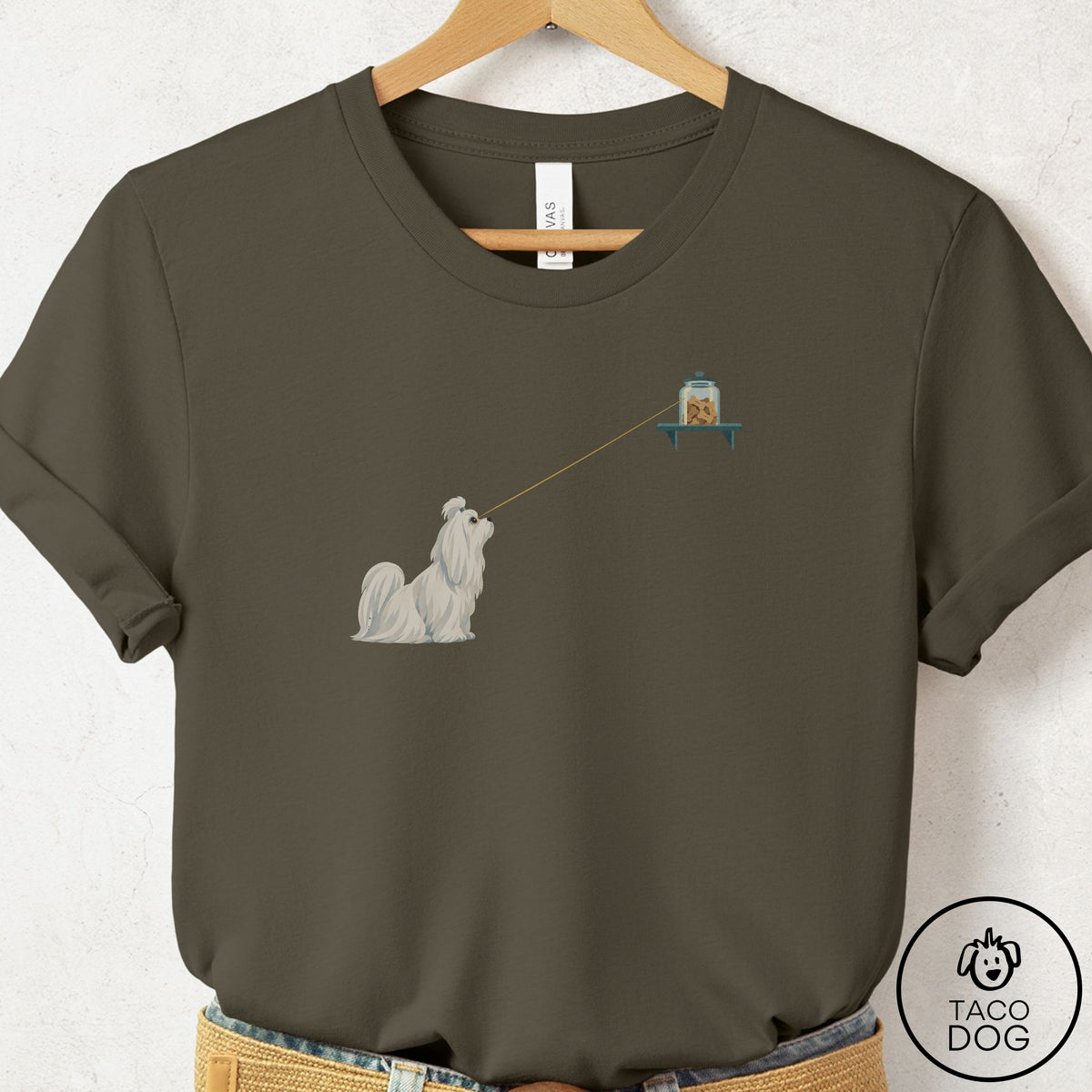 Maltese Willpower T-Shirt Army Taco-Dog