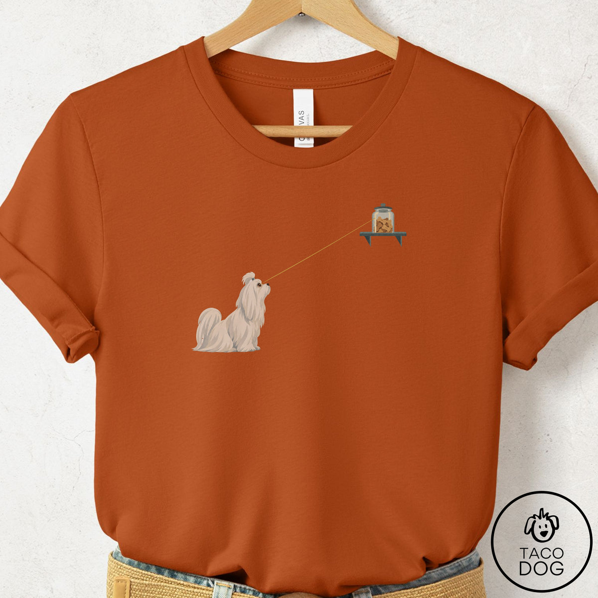 Maltese Willpower T-Shirt Autumn Taco-Dog