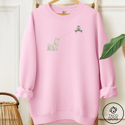 Maltese Willpower Sweatshirt Light Pink Taco-Dog