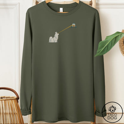 Maltese Willpower Long Sleeve Tee Military Green Taco-Dog
