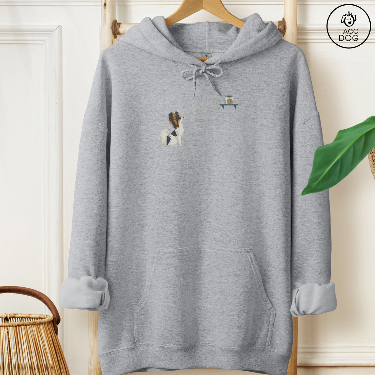 Papillon Willpower Hoodie Graphite Heather Taco-Dog