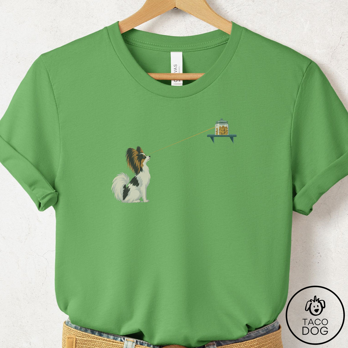 Papillon Willpower T-Shirt Leaf Taco-Dog
