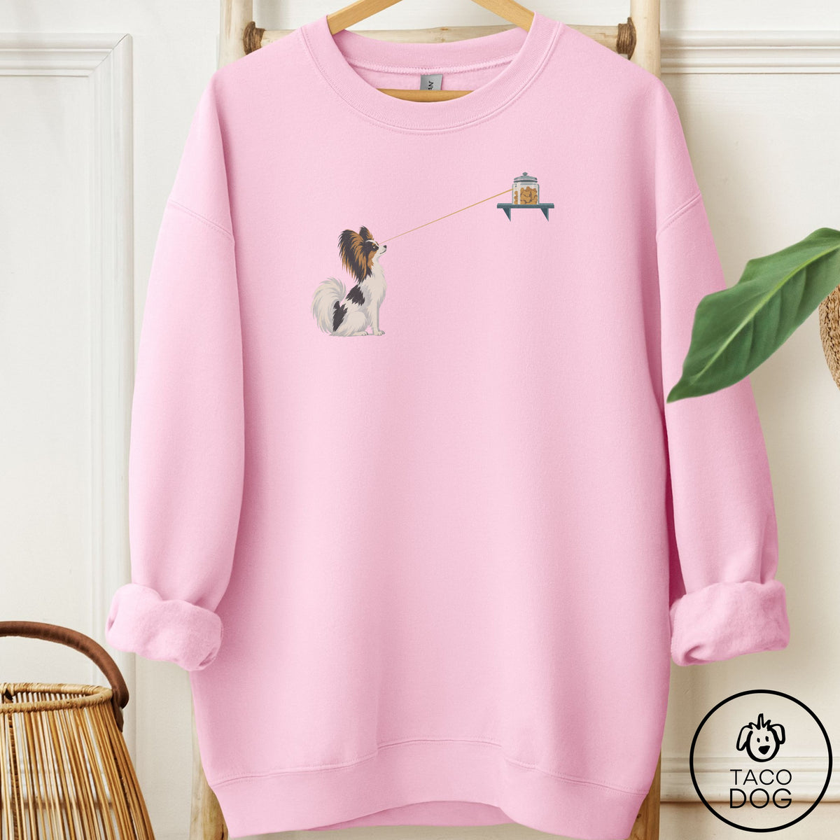 Papillon Willpower Sweatshirt Light Pink Taco-Dog