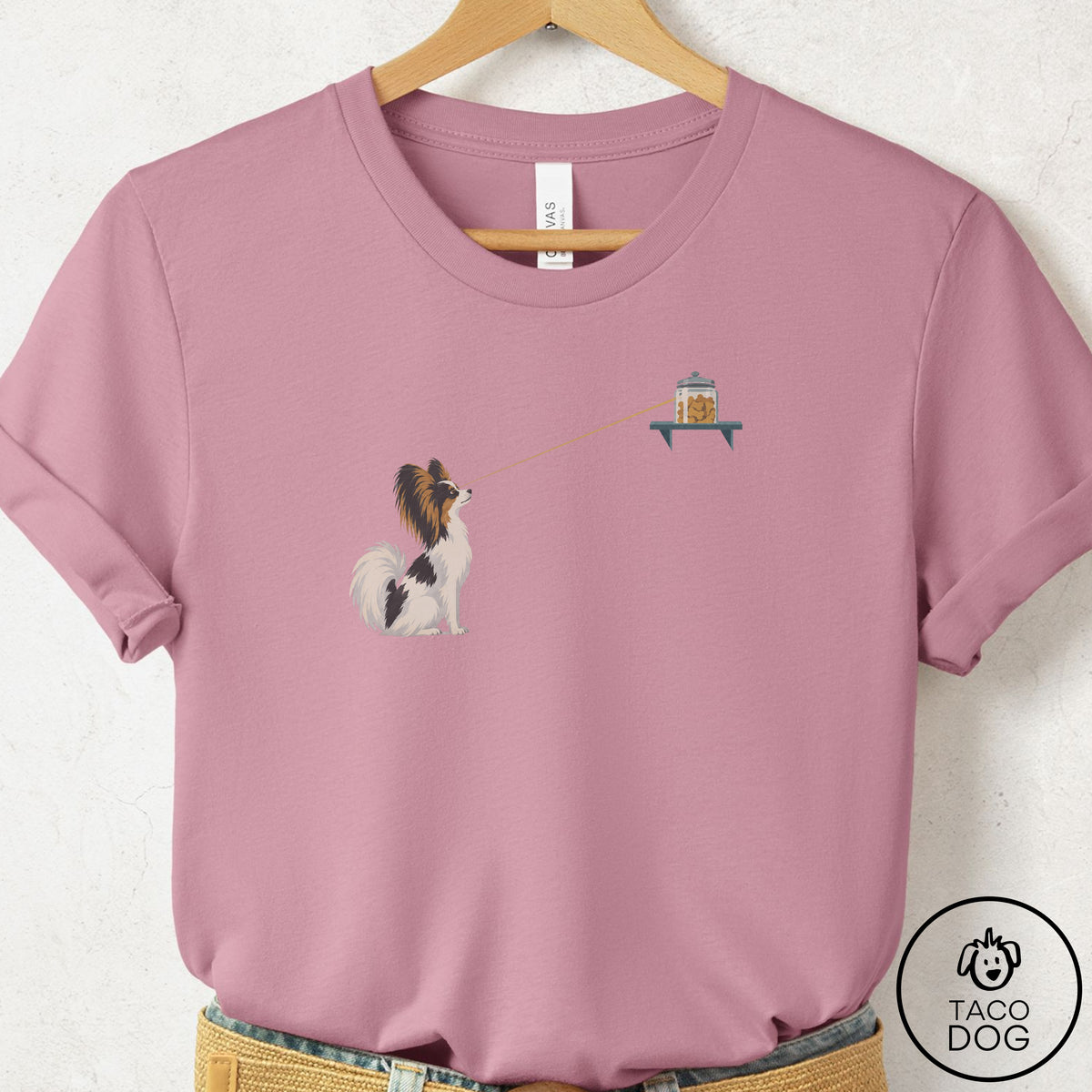Papillon Willpower T-Shirt Orchid Taco-Dog