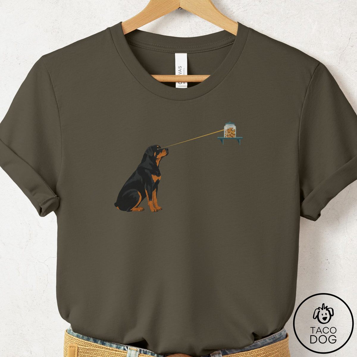 Rottweiler Willpower T-Shirt Army Taco-Dog