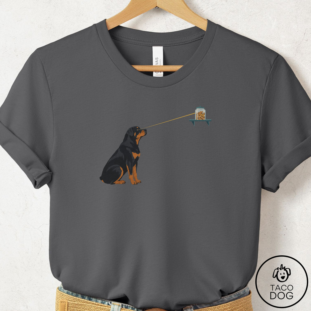 Rottweiler Willpower T-Shirt Asphalt Taco-Dog