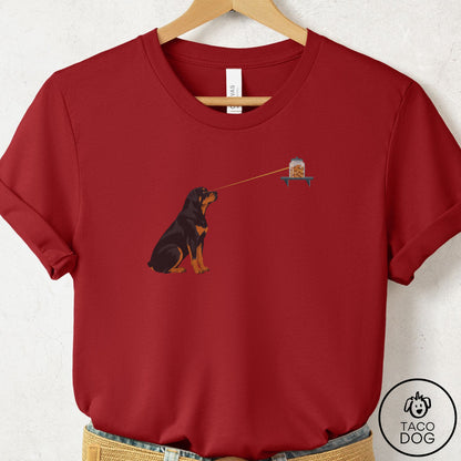 Rottweiler Willpower T-Shirt Canvas Red Taco-Dog