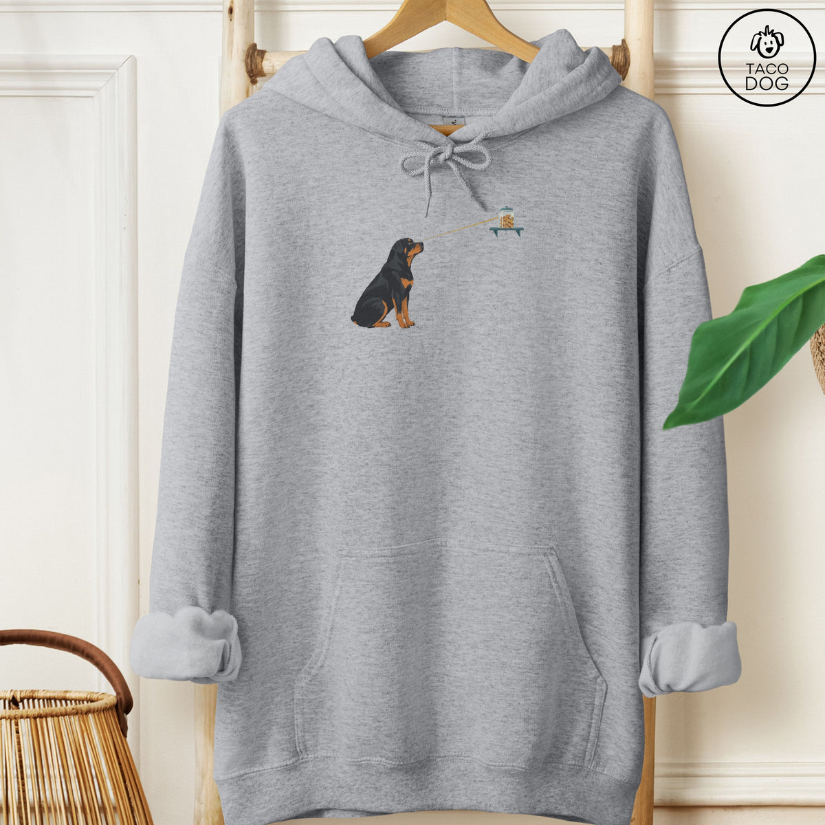 Rottweiler Willpower Hoodie Graphite Heather Taco-Dog