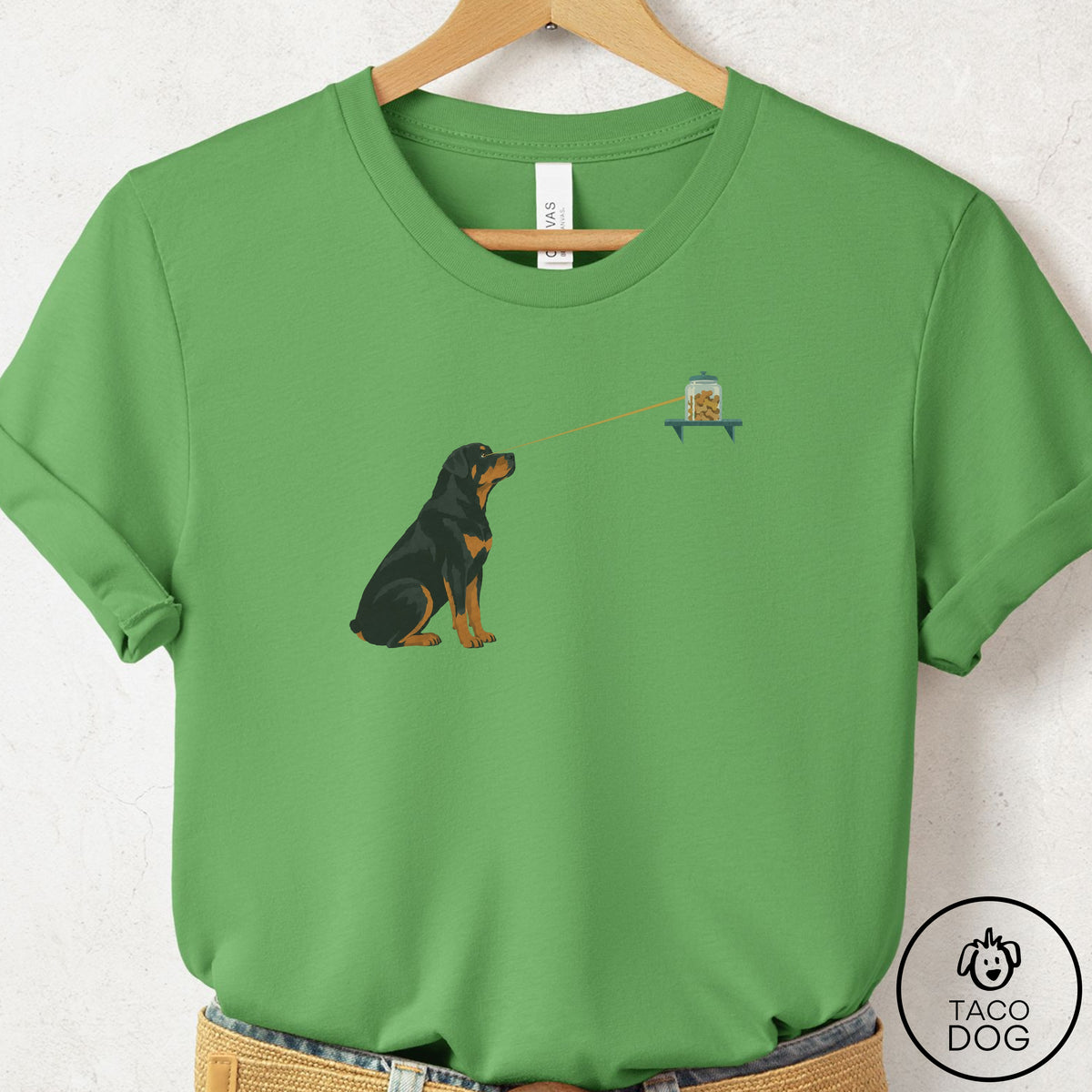 Rottweiler Willpower T-Shirt Leaf Taco-Dog