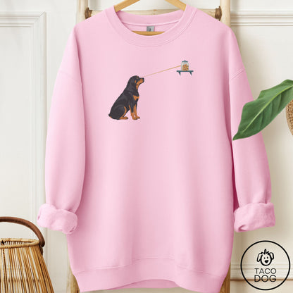 Rottweiler Willpower Sweatshirt Light Pink Taco-Dog
