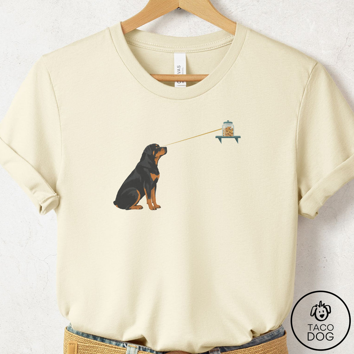 Rottweiler Willpower T-Shirt Natural Taco-Dog