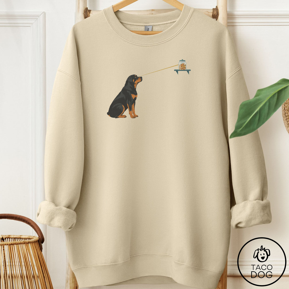 Rottweiler Willpower Sweatshirt Sand Taco-Dog