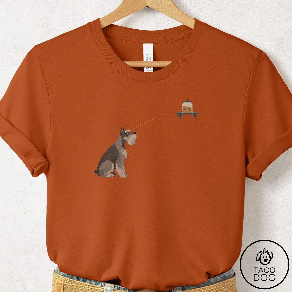 Schnauzer Willpower T-Shirt, design close-up