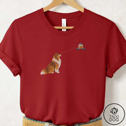 Shetland Sheepdog Willpower T-Shirt Canvas Red Taco-Dog