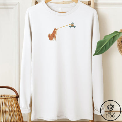 Shiba Inu Willpower Long Sleeve Tee White Taco-Dog