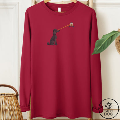 Poodle Willpower Long Sleeve Tee Cardinal Taco-Dog