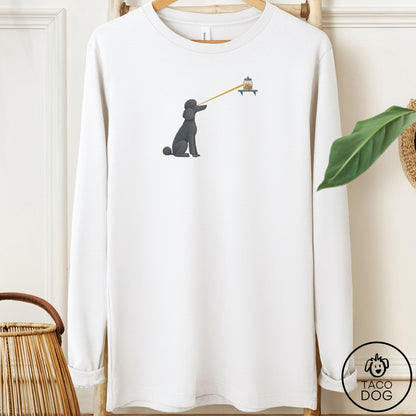 Poodle Willpower Long Sleeve Tee White Taco-Dog