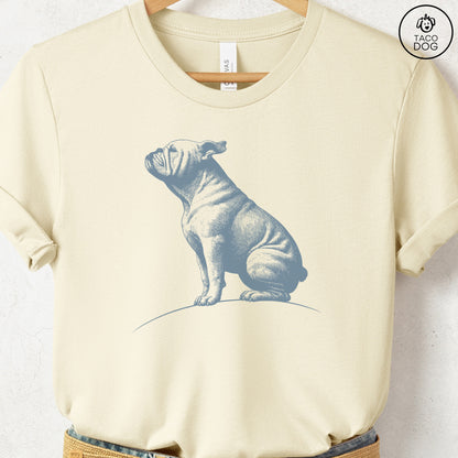 English Bulldog Tail Wind T-Shirt Taco-Dog