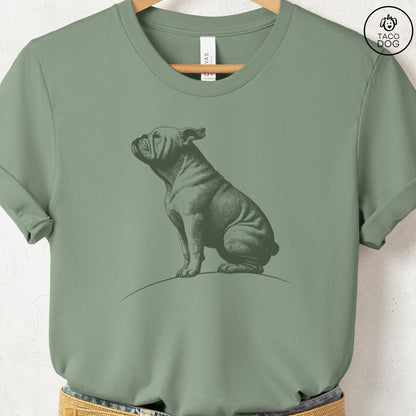 English Bulldog Tail Wind T-Shirt Taco-Dog