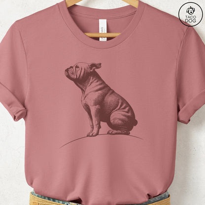 English Bulldog Tail Wind T-Shirt Taco-Dog
