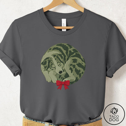 Australian Shepherd Wreath T-Shirt Asphalt Taco-Dog
