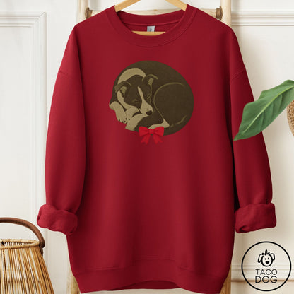 Border Collie Wreath Sweatshirt Garnet Taco-Dog