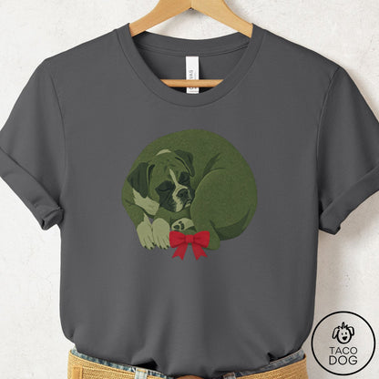 Boxer Wreath T-Shirt Asphalt Taco-Dog