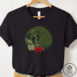 Boxer Wreath T-Shirt Black Taco-Dog