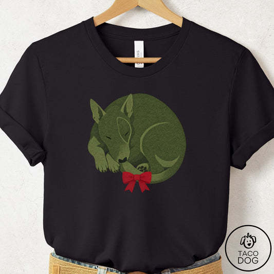 Bull Terrier Wreath T-Shirt Black Taco-Dog