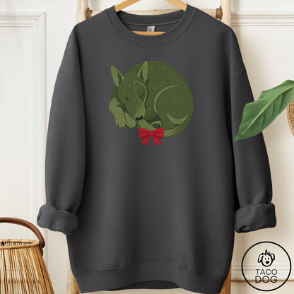 Bull Terrier Wreath Sweatshirt Charcoal Taco-Dog