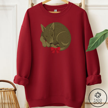 Bull Terrier Wreath Sweatshirt Garnet Taco-Dog