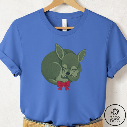 Chihuahua Wreath T-Shirt Columbia Blue Taco-Dog