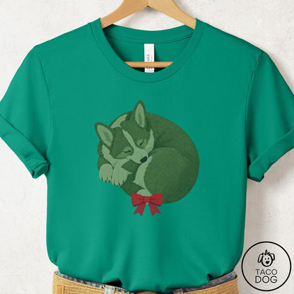 Corgi Wreath T-Shirt Kelly Taco-Dog
