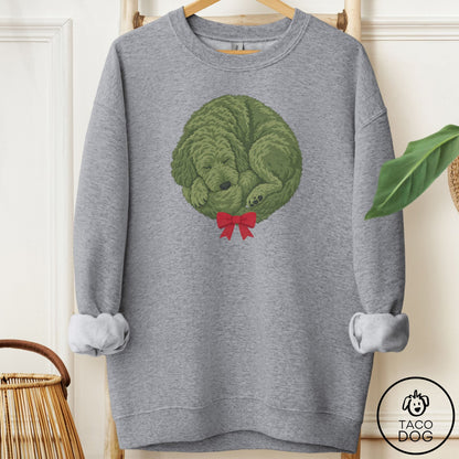 Doodle Wreath Sweatshirt Graphite Heather Taco-Dog
