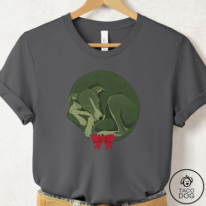 Italian Greyhound Whippet Wreath T-Shirt Asphalt Taco-Dog