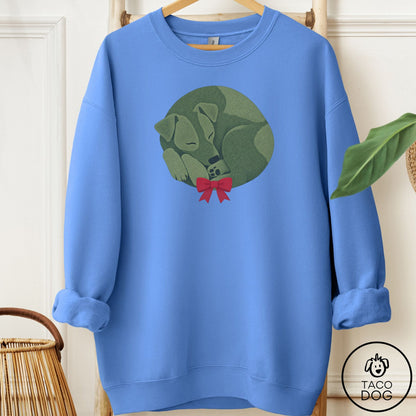 Jack Russell Wreath Sweatshirt Carolina Blue Taco-Dog