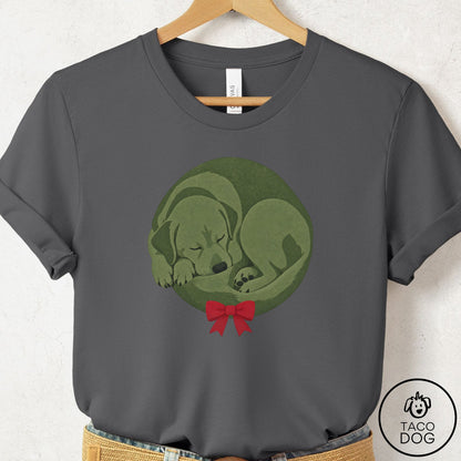 Labrador Retriever Wreath T-Shirt Asphalt Taco-Dog