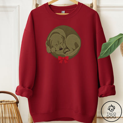 Labrador Retriever Wreath Sweatshirt Garnet Taco-Dog
