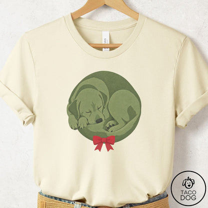 Labrador Retriever Wreath T-Shirt Natural Taco-Dog