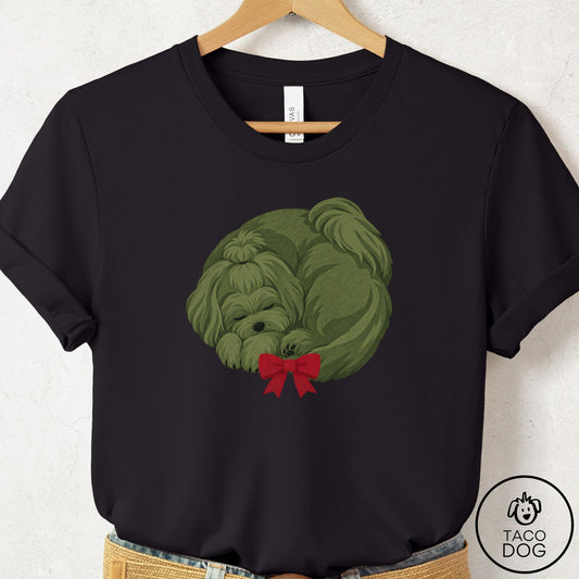 Maltese Wreath T-Shirt Black Taco-Dog