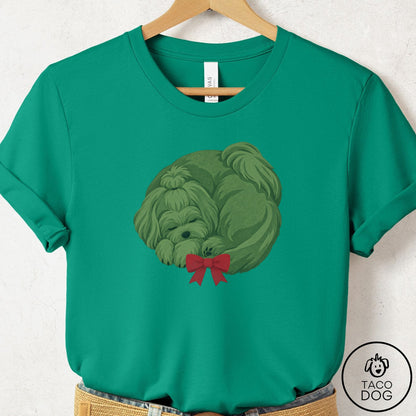 Maltese Wreath T-Shirt Kelly Taco-Dog