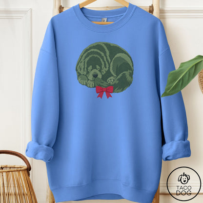Newfoundland Wreath Sweatshirt Carolina Blue Taco-Dog